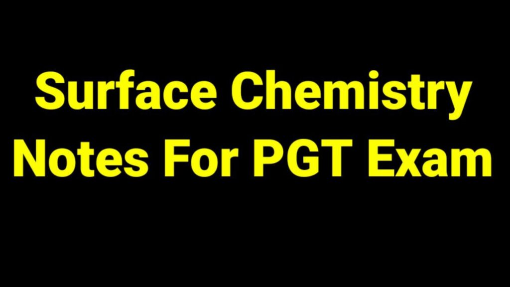 Surface Chemistry Notes for PGT exams